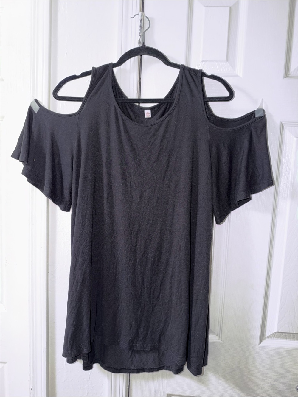 Cold-Shoulder Black Women's Top
